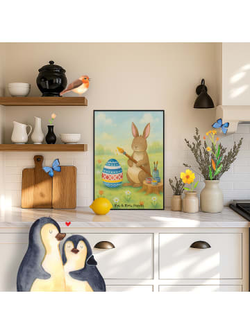 Mr. & Mrs. Panda Poster Hase Eier Malen Design ohne Spruch in Weiß