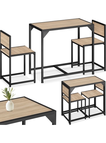 tectake Essgruppe 3-teilig, mit höhenverstellbaren Kunststofffüßen