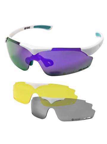 YEAZ SUNUP Set Magnet-Sport-Sonnenbrille in mattweiß