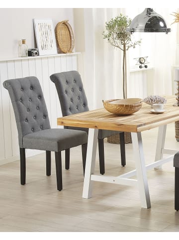 Beliani 2er-Set Esszimmerstuhl VELVA in Grau/Schwarz