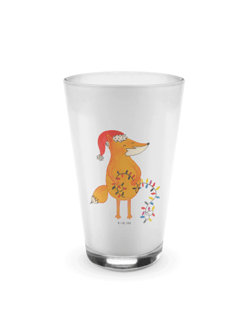 Mr. & Mrs. Panda Latte Macchiato Glas Fuchs Weihnachten ohne Spruch in Transparent