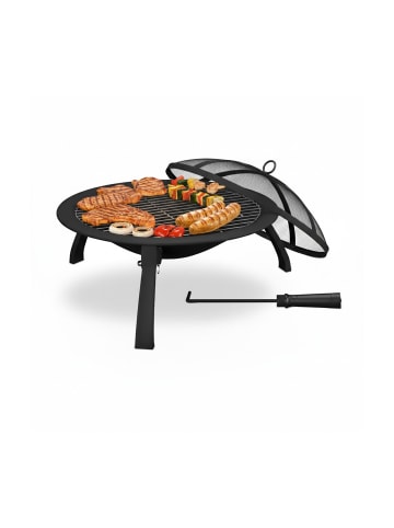 relaxdays Feuerschale in Schwarz - (H)37 x Ø 60 cm