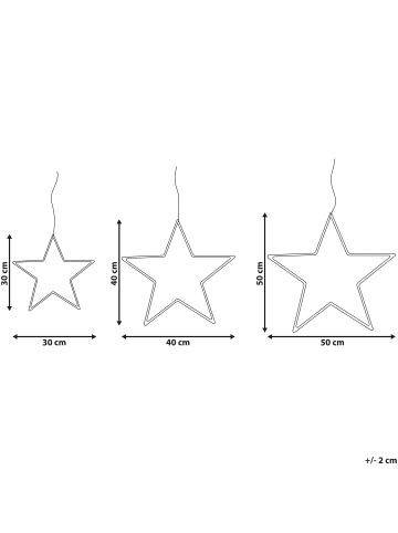 Beliani 3er-Set LED Deko KUNNARI in Silber