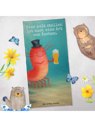 Mr. & Mrs. Panda Strandtuch Hummer Weizen Design mit Spruch in OZeichenanblue