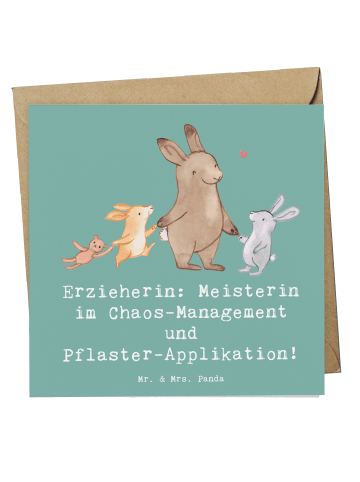 Mr. & Mrs. Panda Deluxe Karte Erzieherin Chaos-Management mit Sp... in Meeresbrise