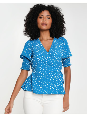 Threadbare Blusentop THB Diana Wrap Blouse in Blau