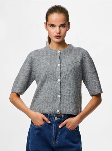 Pieces Strickjacke in Medium Grey Melange