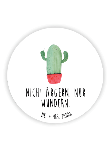 Mr. & Mrs. Panda Rund Magnet Kaktus Wut mit Spruch in Weiß
