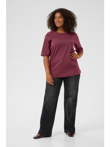 KAFFE curve T-Shirt kurzarm KCmina Loose fit in Windsor Wine