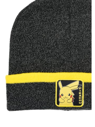 Pokémon Kinder Beanie Jungen Mütze Pikachu Wintermütze Strick in Schwarz