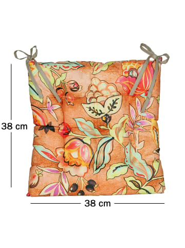 JACK Outdoor Motiv Stuhlkissen Sitzkissen 38x38cm Wasserfest in Beerenflut Orange