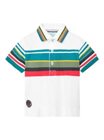 Boboli Polo-T-Shirt Streifen Piqué in Natur