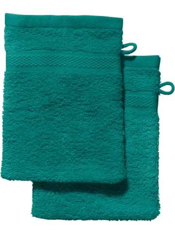 REDBEST Frottier Waschhandschuh 2er-Pack Chicago in smaragdgrün