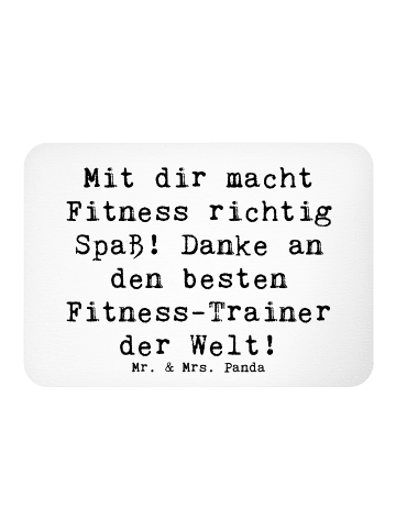 Mr. & Mrs. Panda magnet Spruch Fitness-Trainer Dank mit Spruch in Weiß