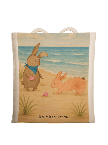 Mr. & Mrs. Panda Umhängetasche Hasen Muschel Design ohne Spruch in Weiß