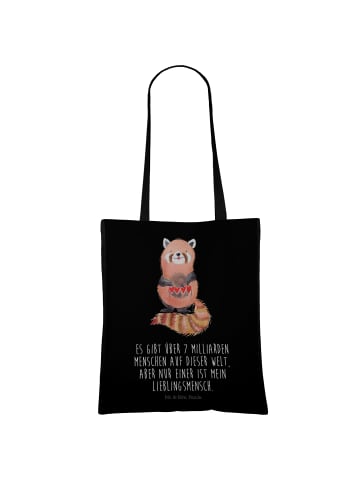 Mr. & Mrs. Panda Tasche Roter Panda mit Spruch in Schwarz