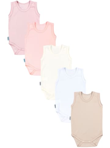 TupTam Baby Mädchen Achselbody 5er Pack in beige/apricot