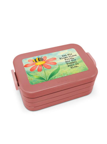 Mr. & Mrs. Panda Lunch Box Hummel Blume Design mit Spruch in Rot Pastell