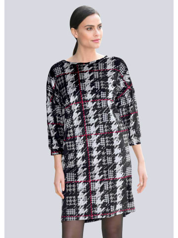 Alba Moda Jerseykleid mit Hahnentrittdessin in schwarz