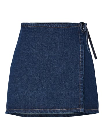 Pieces Wickelrock in Medium Blue Denim