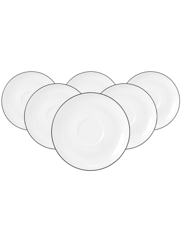 Seltmann Weiden 6er Set Untertassen Lido Black Line ø 14,5 cm weiß in weiß
