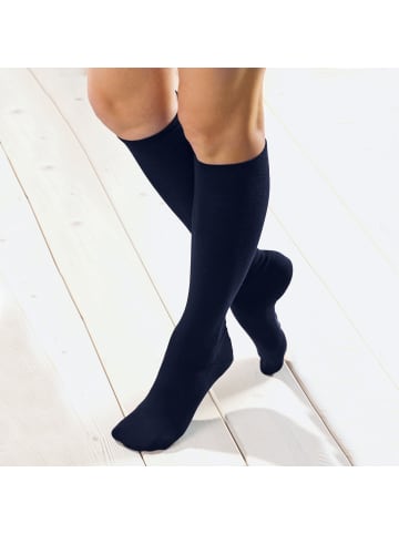 Hudson Baumwolle Kniestrümpfe 1 Paar Relax Cotton in marine