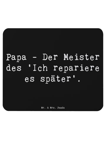 Mr. & Mrs. Panda Mauspad Spruch Papa Meister mit Spruch in Schwarz