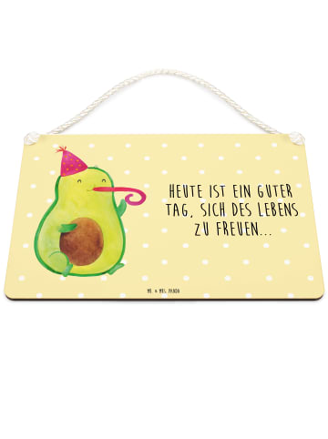 Mr. & Mrs. Panda Deko Schild Avocado Feier mit Spruch in Gelb Pastell