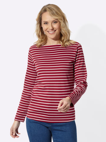 Sieh an! Sweatshirt in kirsche-ecru-geringelt