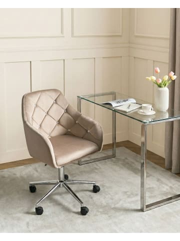 Beliani Bürostuhl VELORIA in Beige/Silber - (W) 60 x (H) 85 x (L) 60 cm