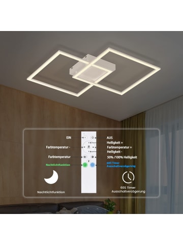 ZMH Deckenleuchte LED in weiß Dimmbar 52W mit Fernbedienung Modern