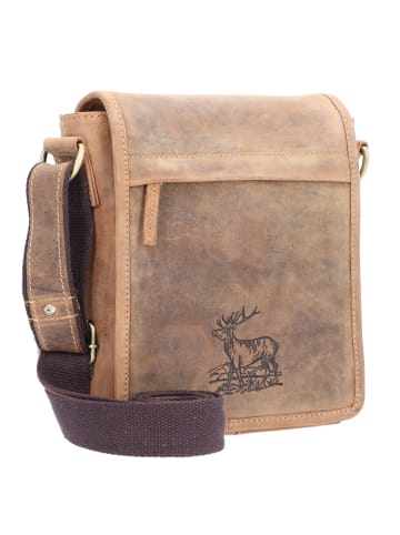 Greenburry Vintage Umhängetasche Leder 20 cm in brown
