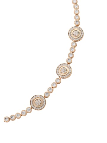 faina Women Crystal-Studded Box Chain Bracelet in Rose Gold