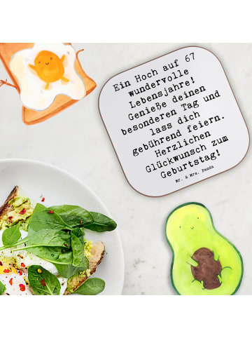 Mr. & Mrs. Panda Getränkeuntersetzer Spruch 67. Geburtstag mit S... in Weiß