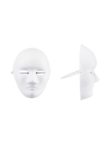relaxdays 80x Maske Basteln in Weiß - (B)18,5 x (H)24 x (T)8 cm