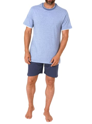 NORMANN kurzarm Schlafanzug Shorty Pyjama - 78303 in marine