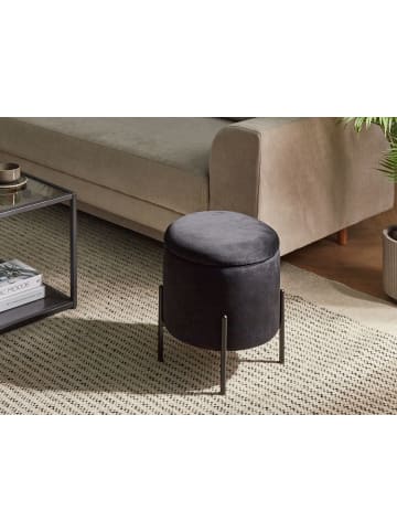 Beliani Pouf WENONA in Schwarz - (W) 37 x (H) 40 x (L) 37 cm