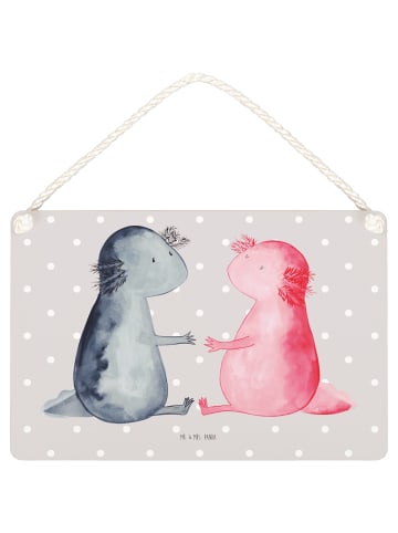 Mr. & Mrs. Panda Wanddeko Axolotl Liebe ohne Spruch in Grau Pastell