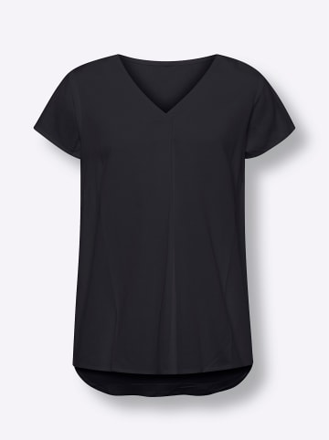Heine Kurzarm-Bluse in schwarz