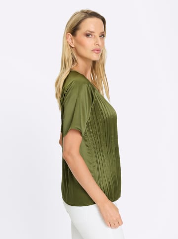 Heine Kurzarmbluse in oliv