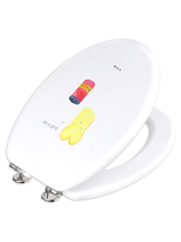 Mr. & Mrs. Panda holz toilettensitz Toast Marmelade ohne Spruch in Weiß