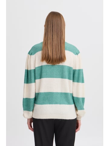 ICHI IHDUSTY LS STRIPE regular fit in Beryl Green