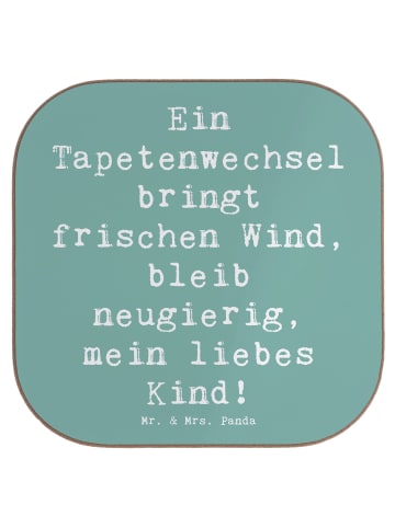 Mr. & Mrs. Panda Glasuntersetzer Spruch Umzug neue Stadt mit Spruch in Meeresbrise
