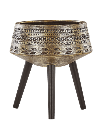 Beliani Outdoor Blumentopf VARDIANI in Gold/Schwarz - (W) 50 x (H) 51 x (L) 50 cm