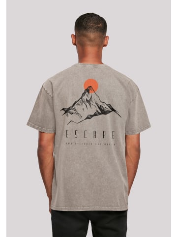 F4NT4STIC Oversize T-Shirt Oversize Escape Discover the World Mountain in Asphalt