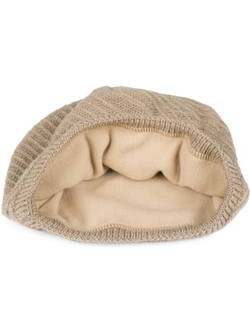 styleBREAKER Strick Beanie Mütze in Hellbraun