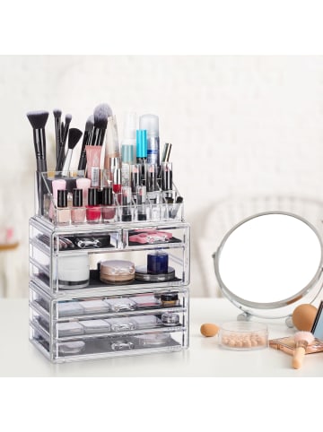relaxdays Kosmetikorganizer in Transparent