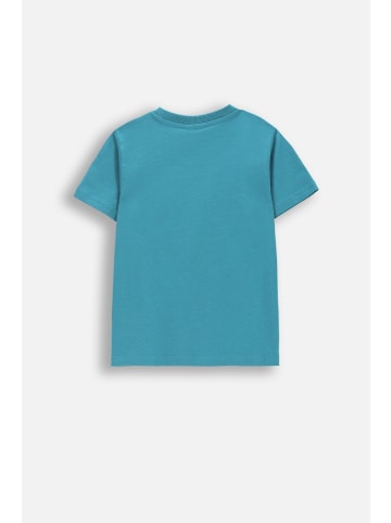 Coccodrillo Baumwoll-T-Shirt mit kurzen Ärmeln in türkis