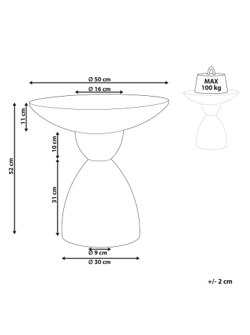 Beliani Beistelltisch CAFFI in Weiß - (W) 50 x (H) 52 x (L) 50 cm