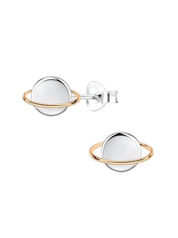 Alexander York Ohrstecker SATURN Ring rosé in 925 Sterling Silber, 2-tlg.